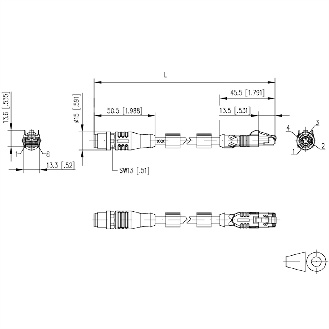 METZ CONNECT Verbindungsleitung M12 ST-RJ45 ST, 4-polig D-kodiert RJ45, 10 m-Beschreibung lesen