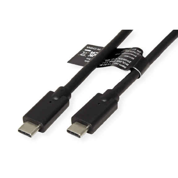 ROLINE USB3.2 Gen2x2 Kabel, CC, ST/ST, 20Gbit/s, 240W, schwarz, 1,5 m-Beschreibung lesen
