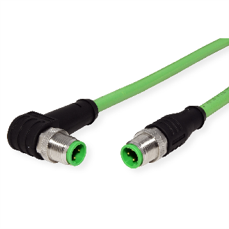 METZ CONNECT Verbindungsleitung M12 ST-M12 ST, 4-pol D-kodiert, gewinkelt-gerade, 10 m-Beschreibung lesen