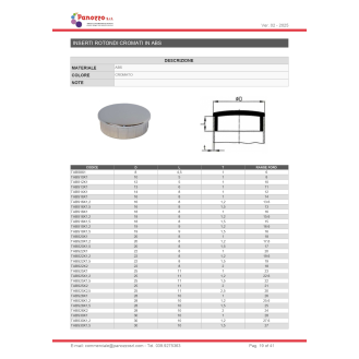 TAPPO TONDO CROMATO 8X1mm. - Prezzo multiplo di 100 pz.-Leggi tutto