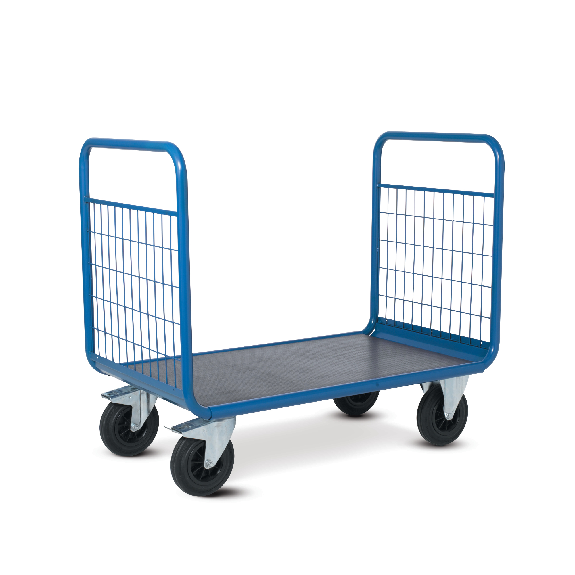 Chariot manutention avec 2 dossiers grillagés charge 500kg - 70 x 120 x 100cm-Lire la description