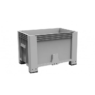 Caisses palette ksk 4 pieds gris – 1200x800x800 mm – parois fermées - Lot de 3 Multiroir-Lire la description