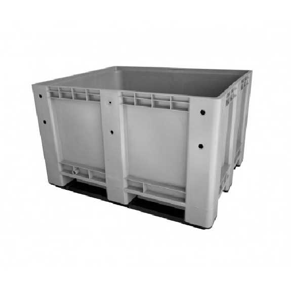 Caisse palette PEHD grise 1200x1000x750 mm parois fermées Caisse palette PEHD grise 1200x1000x750 mm parois fermées-Lire la description