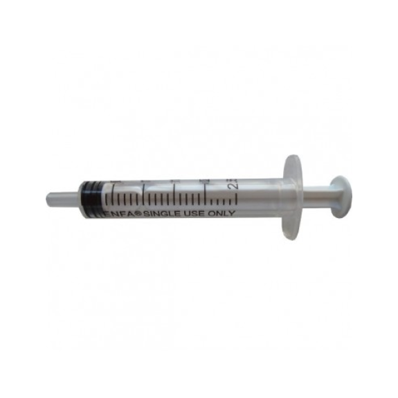 Jeringa 3 cuerpos 2 ml, Cono Concéntrico, Caja 100 Unidades-Leer más