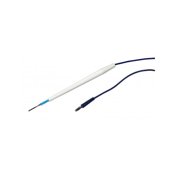 Mango estéril para electrobisturi desechable, Conector PLUG 4 mm, cable 320 cm, electrodo hoja F4046, Caja 50 unidades-Leer más