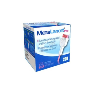 Lanceta de bioseguridad MenaLancet Pro 23G. Caja 200 unidades.-Leer más