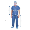 Pijama quirúrgico, camisa y pantalón, SMS 35g, azul, talla XL