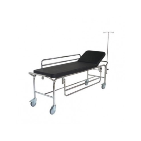 Chromtrage 200 x 62 x 80 mit Geländer und Infusionshalter-Beschreibung lesen