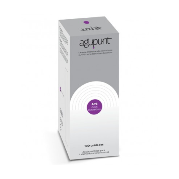Aguja Punción Seca APS 0,30x60 CLICK, con guía. LILA, Caja 100 uds-Leer más