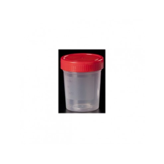 Contenedor de Orina 120 cc. Tapón rojo unitario-Leer más