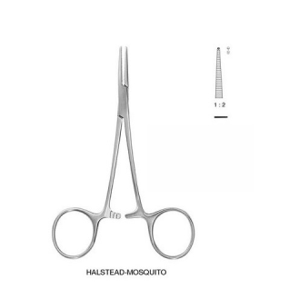 Pinza MOSQUITO Hasteld Recto Con Diente 12 cm-Leer más
