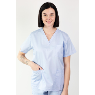 Basicfit - Blouse Médicale - Unisexe - Bleu Ciel - S-Lire la description