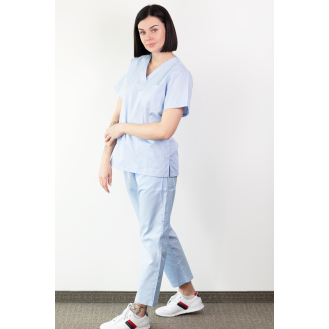 Basicfit - Blouse Médicale - Unisexe - Bleu Ciel - S-Lire la description