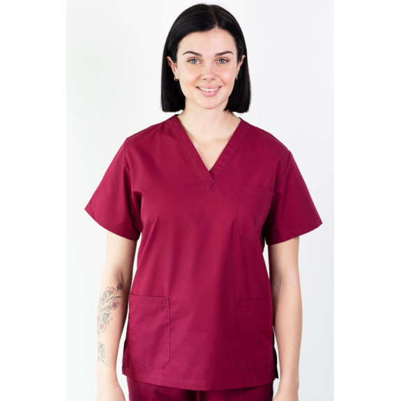 Basicfit - Tunique (blouse) - Unisexe - Bordeaux - S Basicfit - Tunique (blouse) - Unisexe - Bordeaux - S-Lire la description
