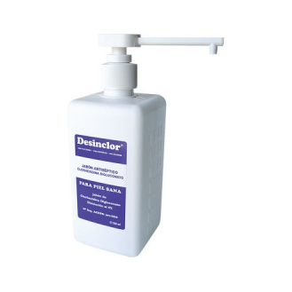 DESINCLOR Jabón 500 cc, Clorhexidina Digluconato 0,8% (Antiséptico)-Leer más