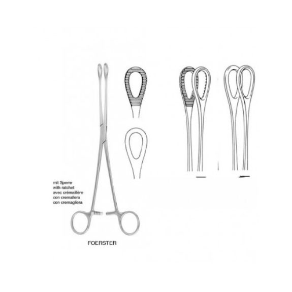 Pinza Porta-Esponjas FOERSTER Recta 25 cm. Estriada. Dimeda