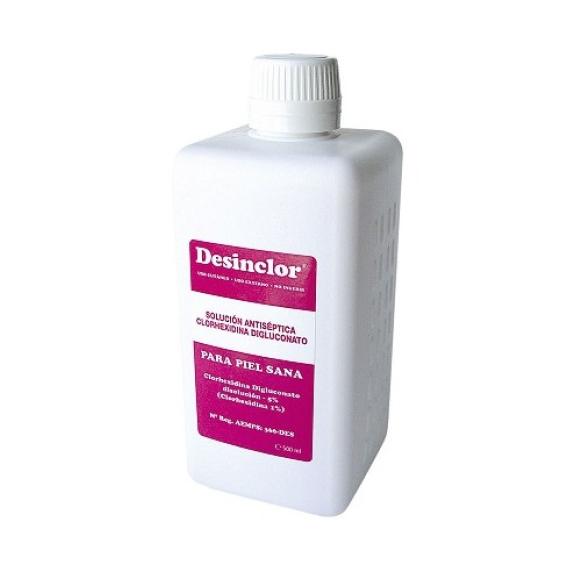 DESINCLOR Solución 500 cc (Antiséptico con Clorhexidina 1%) DESINCLOR Solución 500 cc (Antiséptico con Clorhexidina 1%)-Leer más