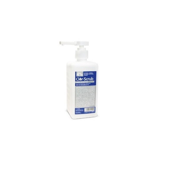 CLOR Scrub Jabón 500 cc., Clorhexidina Digluconato 4% (Antiséptico)-Leer más