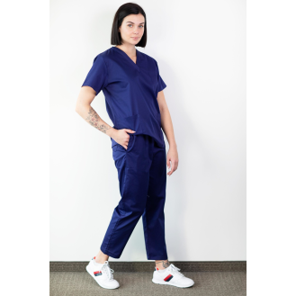 Basicfit - Tunique Médicale - Unisexe - Bleu Marine - S-Lire la description
