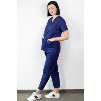 Basicfit - Tunique Médicale - Unisexe - Bleu Marine - S-Lire la description