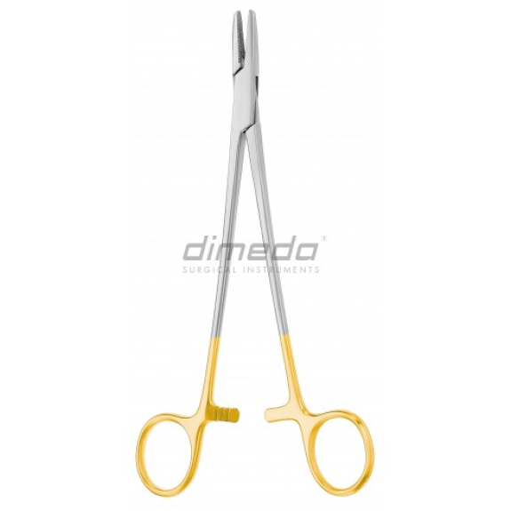 Porta agujas Mayo Hegar recto 16 cm con boca TC-Leer más