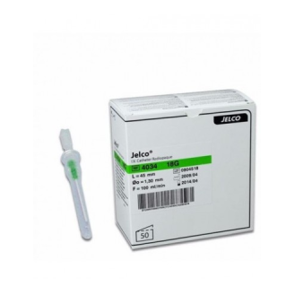 Catéter JELCO Safe Touch SIN aletas, 18G 1,3 Ø x 45 mm. Long., Verde, Caja 50 unidades.-Leer más