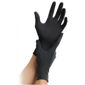 Guante NITRILO Sin Polvo NEGRO Talla M, 6 gr. Caja 100 unidades-Leer más
