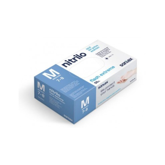 Guante Nitrilo Sin Polvo Extra largo 30 cm., Talla M, Caja 50 unidades-Leer más