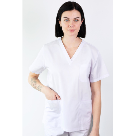 Basicfit - Tunique Médical - Unisexe - Blanc - Xxl-Lire la description
