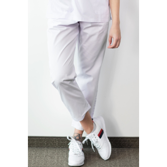 Basicfit - Pantalon Médicale - Unisexe - Blanc - M-Lire la description