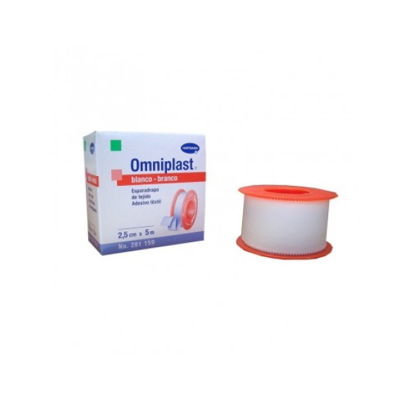Esparadrapo Tela OMNIPLAST 2,5 cm x 5 metros Blanco Esparadrapo Tela OMNIPLAST 2,5 cm x 5 metros Blanco-Leer más