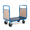 Chariot manutention avec 2 dossiers bois charge 500kg - 70 x 100 x 100cm