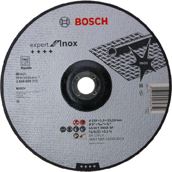 Disque  trononner Bosch dport Expert pour Inox - Rapido AS 46 T INOX BF, 180 mm-Leer más