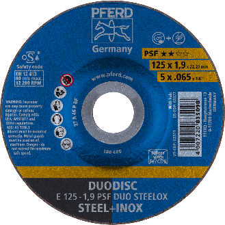 Pferd DUODISC Trenn-/Schleif. E 125x1,9x22,23 mm gekr. Uni.-Linie PSF DUO-Beschreibung lesen