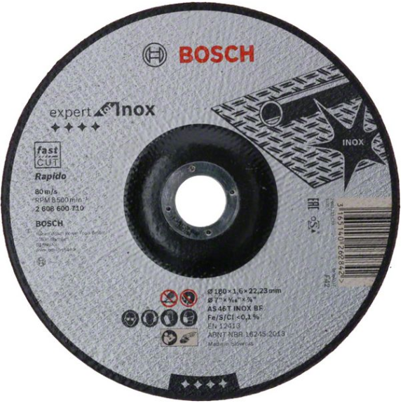 Bosch Trennscheibe gekrpft Expert for Inox - Rapido AS 46 T INOX BF, 180 mm-Beschreibung lesen