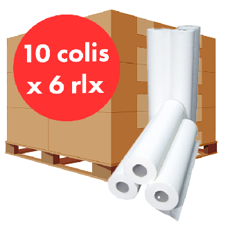 Draps d'examen 67x38cm 6 rlx - Pack de 10 colis-Lire la description