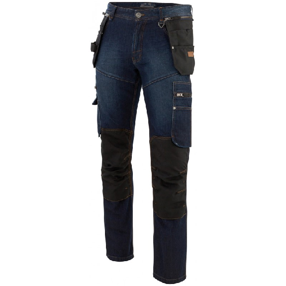 Pantalon de travail Jean Genouillères Poches Noir-Leer más
