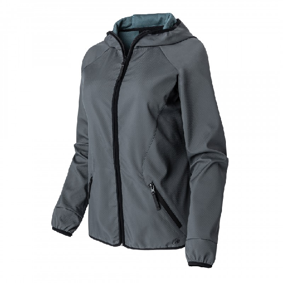 Sweat Zippé Capuche Femme Bi-matière Gris-Leer más