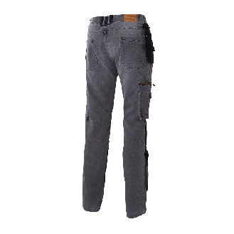 Pantalon de travail Jean Genouillères Poches Gris-Lire la description