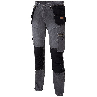 Pantalon de travail Jean Genouillères Poches Gris-Lire la description