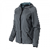 Sweat Zippé Capuche Femme Bi-matière Gris