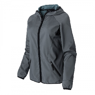 Sweat Zippé Capuche Femme Bi-matière Gris-Lire la description