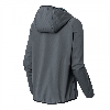 Sweat Zippé Capuche Femme Bi-matière Gris