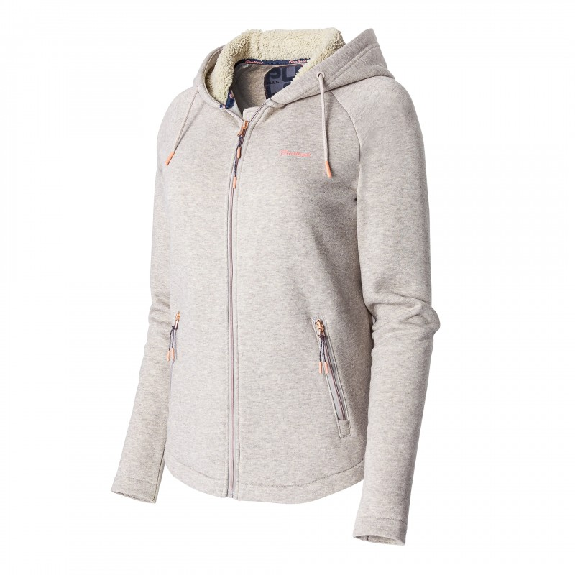 Sweat Zippé Capuche Femme Beige-Lire la description