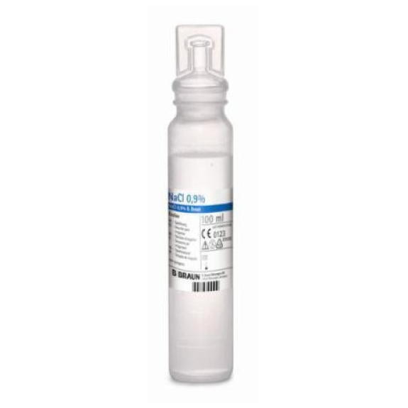SOLUTION SALINE PHYSIOLOGIQUE ECOLAV 100 ML. BOÎTE DE 20 BOUTEILLES (LAVAGE)-Lire la description