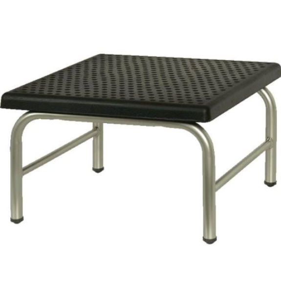 BANQUETA UN TRAMO CUADRADA CROMADA H42 45x45x25 cm-Leer más