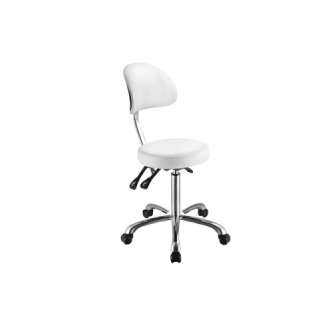 Tabouret avec dossier Comfort couleur blanche-Lire la description