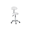 Sgabello ergonomico e elegante con alzata a gas bianco con schienale ovale e seduta circolare