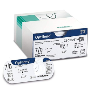 SUTURE OPTILENE (PREMILENE) BLEUE 4/0 DS-12 LONGUEUR FIL 45 CM UD-Lire la description
