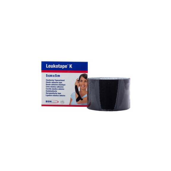 Leukotape-K Neuromuskuläres elastisches Bandagenband 5cm x 5m Schwarz-Beschreibung lesen